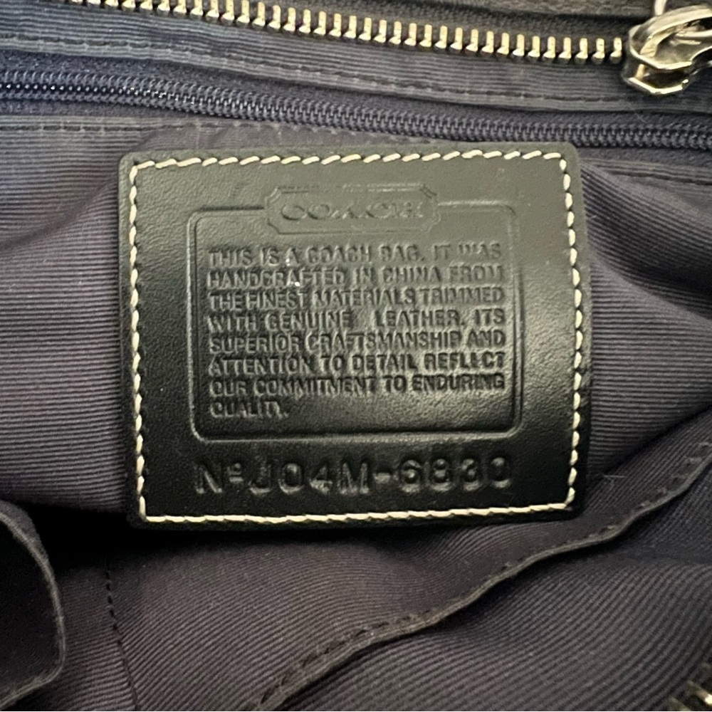 Coach Black Signature Canvas Satchel Tassle Leather Accents J04M-6038 - Picture 7 of 13